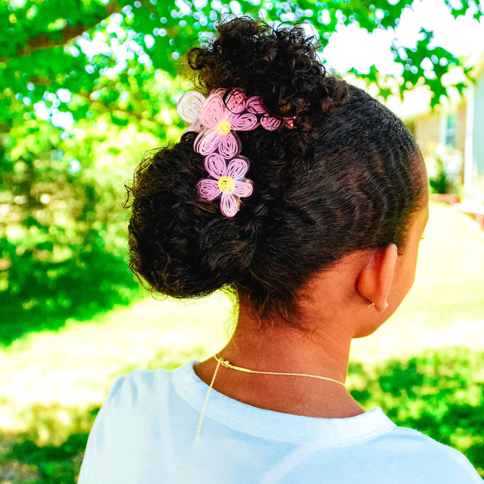 Pink Hair Claw Clip - Flower Scribbles (Bksmartz Collab)
