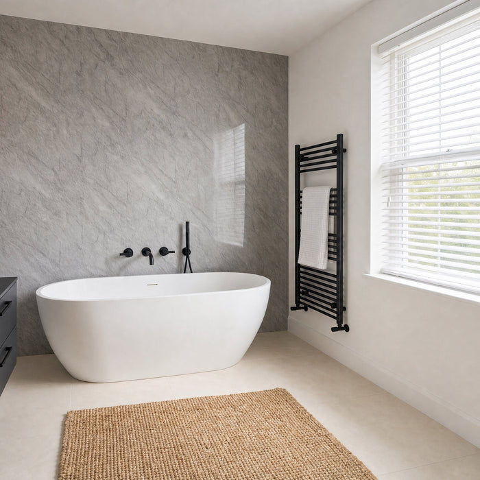 Premium Grey Marble Gloss Shower Wall Panel – 1M x 2.4M