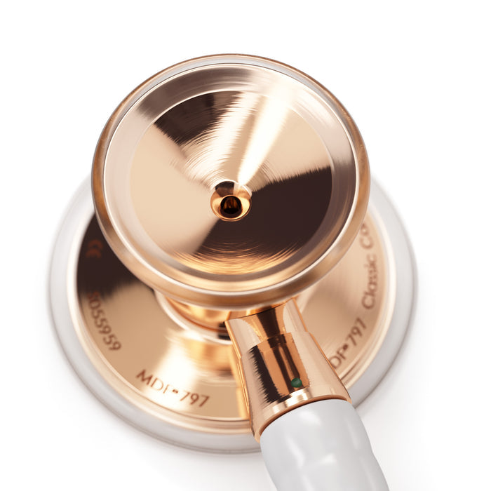 ProCardial® Stainless Steel Cardiology Stethoscope - White/Rose Gold - Engraving