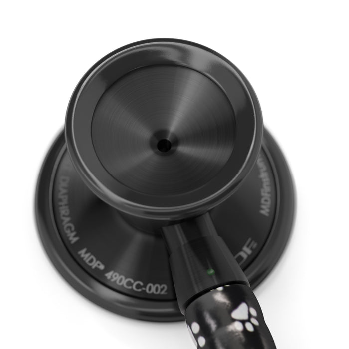 Stethoscope MDF Instruments ProCardial Titanium Cardiology Mprint Puppy Paws print and BlackOut Custom Engraving