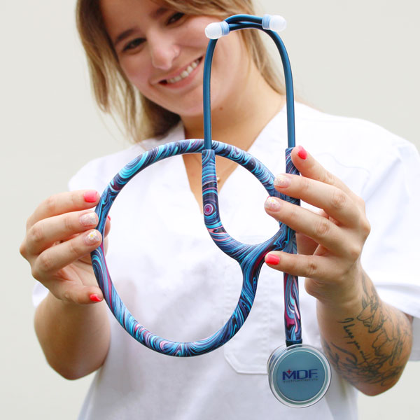 Stethoscope MDF Instruments ProCardial Titanium Cardiology Mprint Starry Night and Capridium Blue