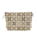 Quilt Mosaic Brown Cosmetic Bag, Large