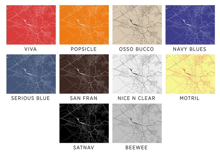 Rawalpindi Map Print - Choose your color