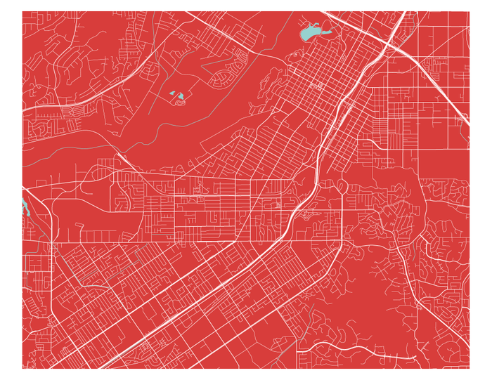 Riverside Map Print - Choose your color