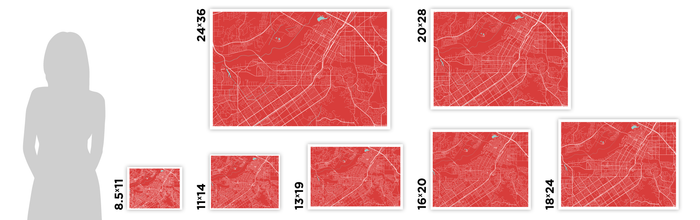 Riverside Map Print - Choose your color