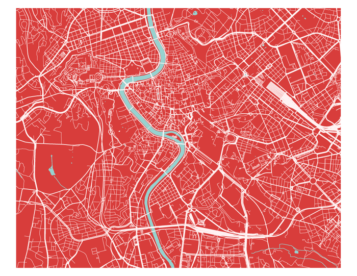 Rome Map Print - Any Color You Like