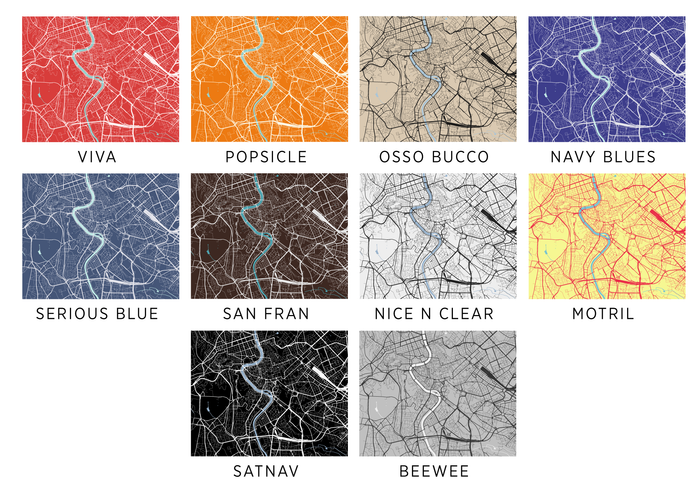 Rome Map Print - Any Color You Like