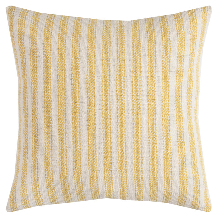 RYE YELLOW TICKING STRIPE URBAN FARMHOUSE THROW PILLOW