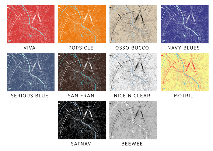 Salzburg Map Print - Choose your color