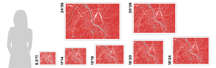 Salzburg Map Print - Choose your color