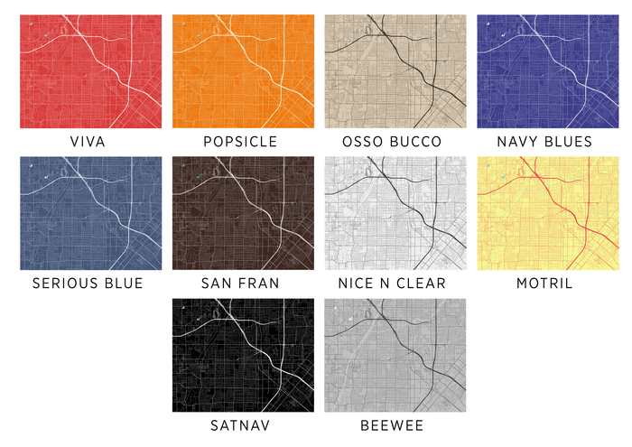 Santa Ana Map Print - Choose your color