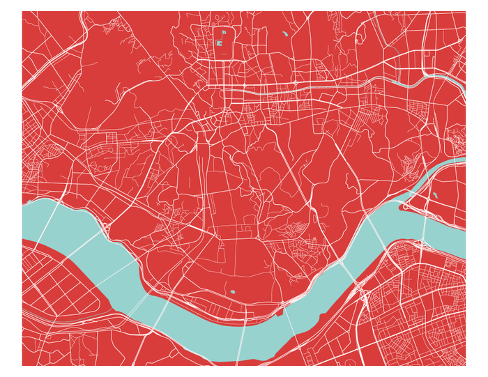 Seoul Map Print - Choose your color