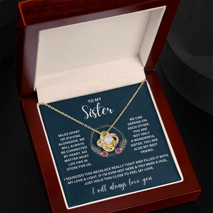 Sisters Necklace with Personalized Message Card - Meaningful Gift for Sisters from Sister