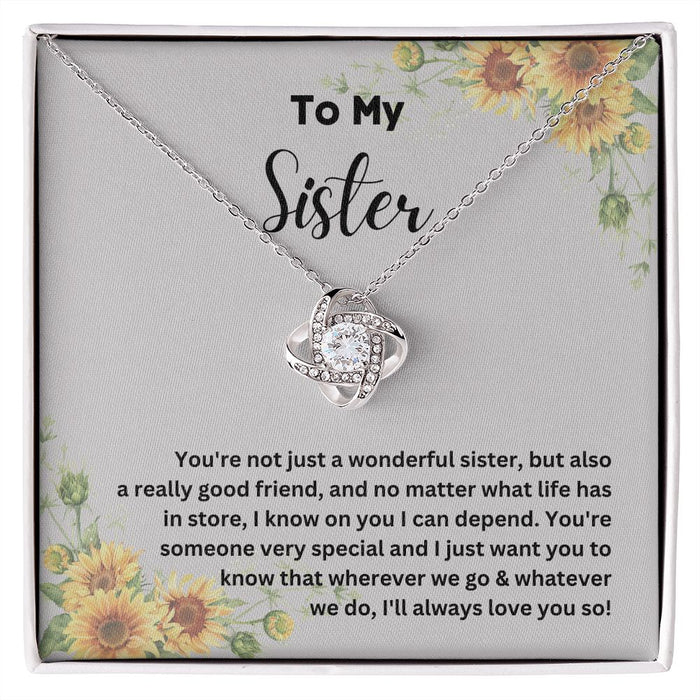 Sisters Necklace with Sentimental Message Card - Thoughtful Gift for Sister - Meaningful Gift for Sisters from Sister