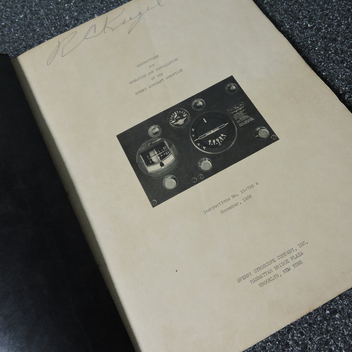 Sperry Aircraft Gyropilot Operation and Installation Manual 1936