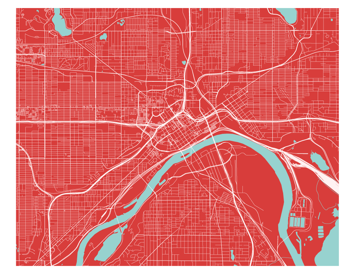 St Paul Map Print - Choose your color