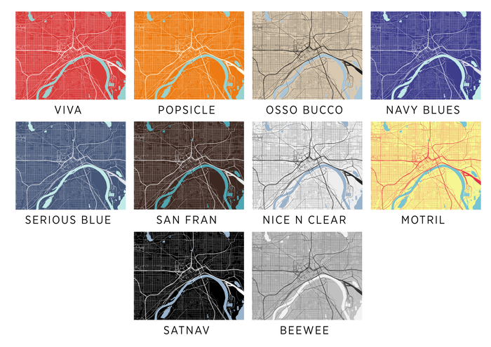 St Paul Map Print - Choose your color