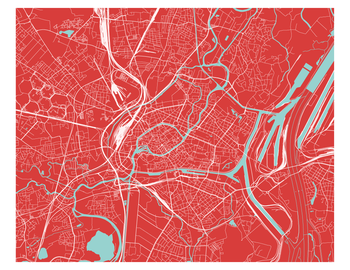 Strasbourg Map Print - Any Color You Like