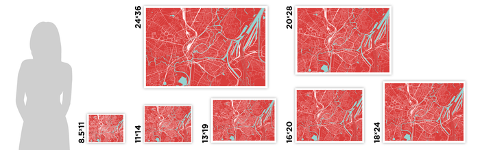 Strasbourg Map Print - Any Color You Like