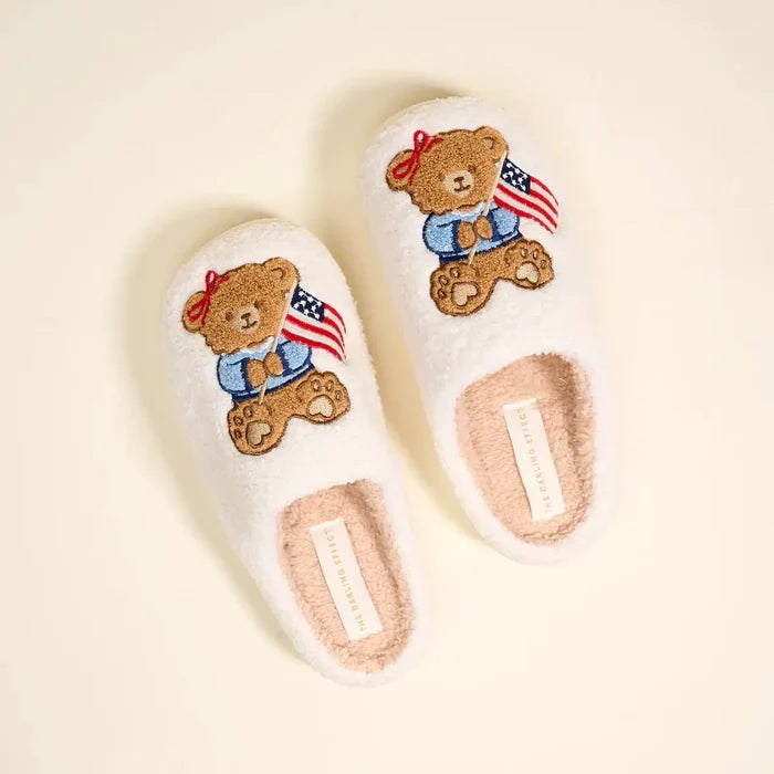 The Darling Effect Slippers Star Spangled Bear by The Darling Effect