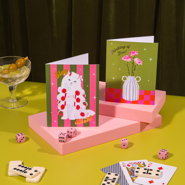 Thinking of You! Flowers in Vase Card