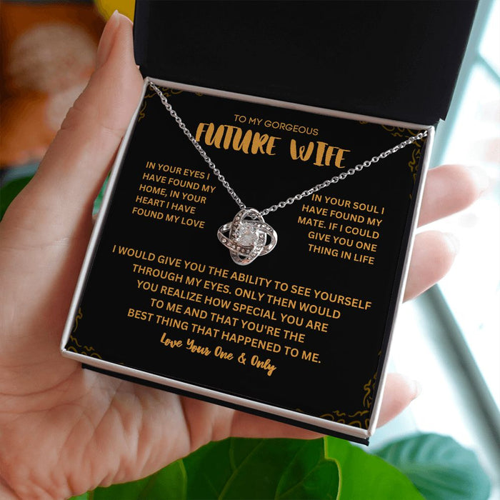 To My Beautiful Future Wife Necklace - A Heartfelt Gift That Will Make Her Heart Melt | Unique Message Card Included
