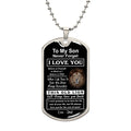 To My Son From This Old Lion, Dog Tag Necklace, Gift for Sons, Remembrance from DAD JWSDT181103