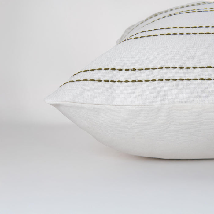 TOBIASEN WHITE STRIPE MODERN INDUSTRIAL  THROW PILLOW