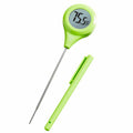 TruTemp rotating display waterproof thermometer with bright green body and metal probe.