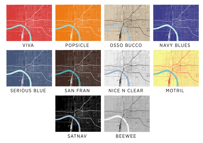Tulsa Map Print - Choose your color