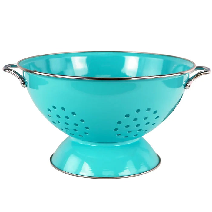 Turquoise Enamel Colander