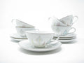 edgebrookhouse - Vintage Yamaka Bon Soir Tea Cups and Saucers - Set of 6
