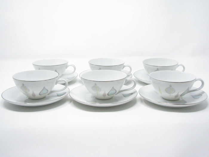 edgebrookhouse - Vintage Yamaka Bon Soir Tea Cups and Saucers - Set of 6
