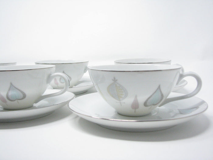 edgebrookhouse - Vintage Yamaka Bon Soir Tea Cups and Saucers - Set of 6