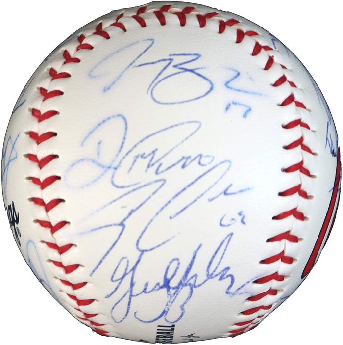 Washington Nationals 2015 Team Signed Autographed Rawlings Logo Major League with Display Holder Baseball Authenticated Ink COA- Harper Scherzer Strasburg