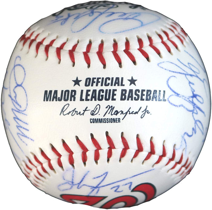 Washington Nationals 2015 Team Signed Autographed Rawlings Logo Major League with Display Holder Baseball Authenticated Ink COA- Harper Scherzer Strasburg