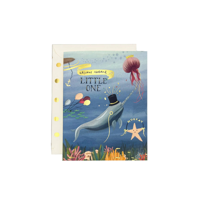 Welcome Aboard Little One Baby or Adoption Greeting Card