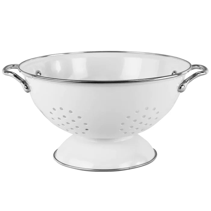 White Enamel Colander