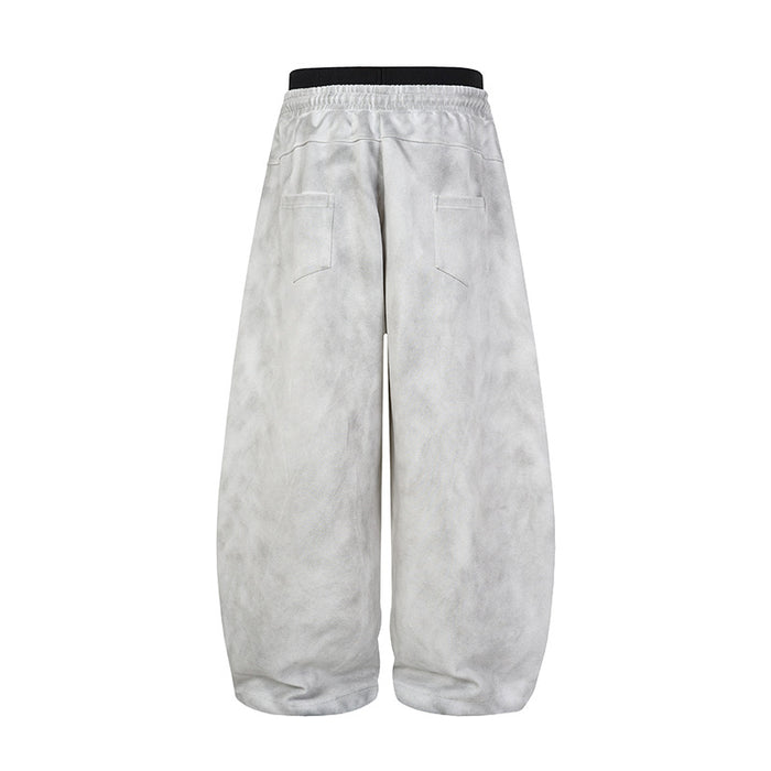 Wide Leg Sweatpants Acid Wash Double Waistband Baggy Fit with '98 Graphic