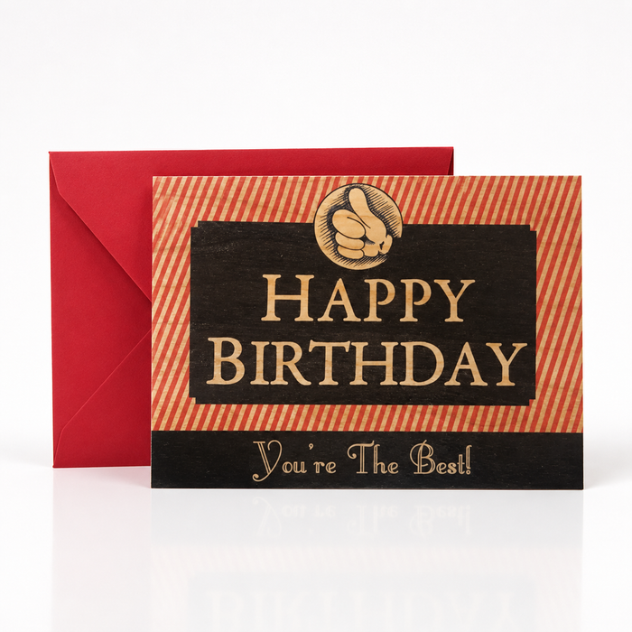 Wood Folding Card - Birthday You're The Best