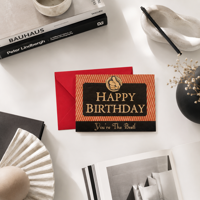 Wood Folding Card - Birthday You're The Best