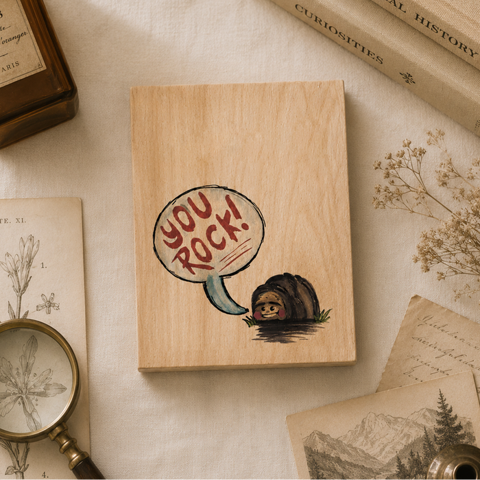 Wood Folding Card - Encouragement You Rock