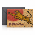 Wood Folding Card - Go Getem Tiger