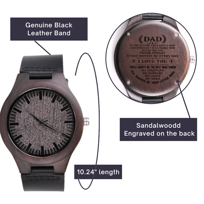 Wood Watch Gift for Dad- I'll always be your little girl - JWshinee